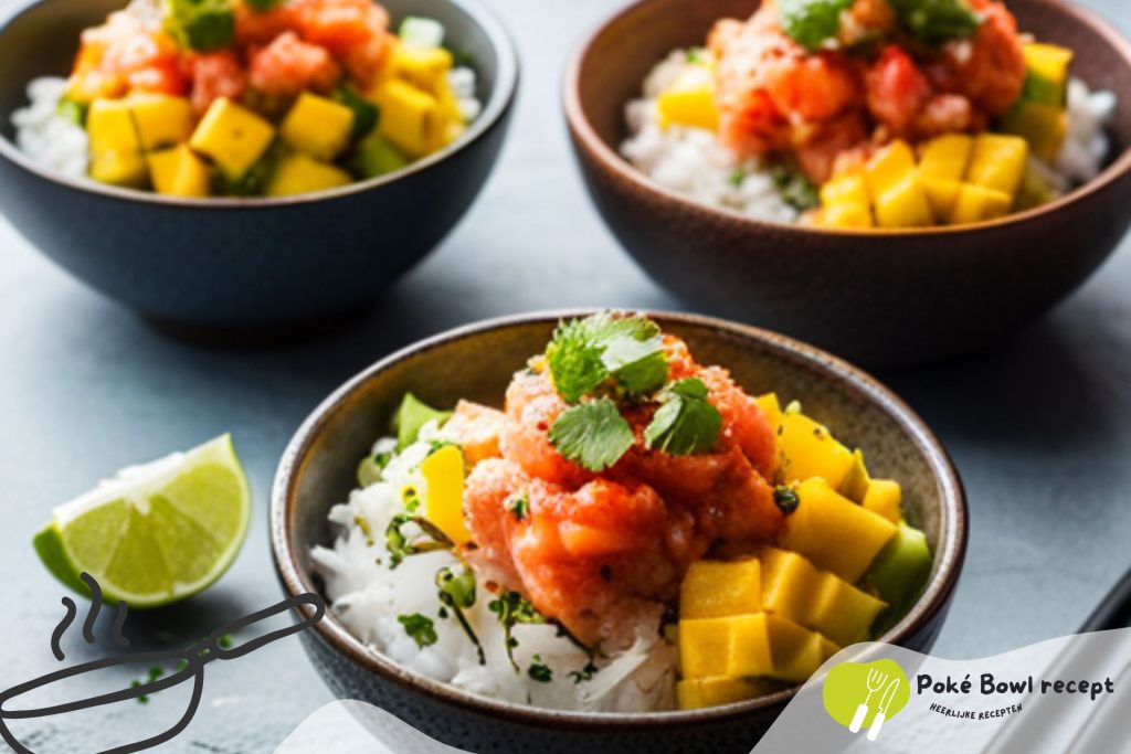 Mango en zalm poké bowl